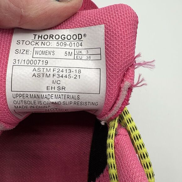 Thorogood Work Women Sz 5M Lace Up Low Sneaker Composite Toe AST Pink/Blush Shoe - Picture 7 of 9